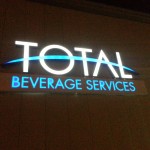 Electremedia provides new custom logo wall sign for Oklahoma beverage company.