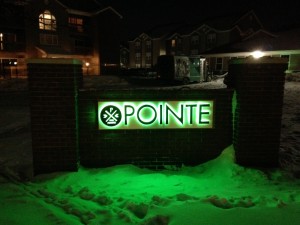 Channel letter monument sign for The Pointe.