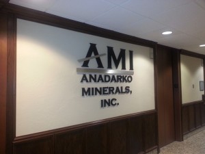 Interior wall sign after installation.