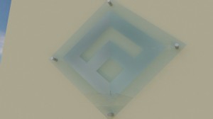 An etched acrylic diamond created by Electremedia.