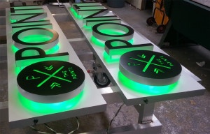 Photo of reverse illuminated channel letters.